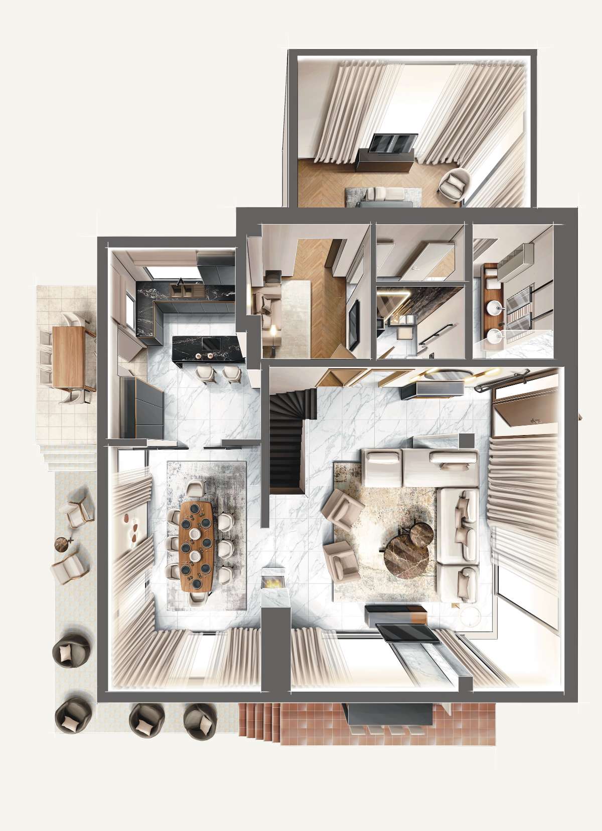 3D floor plan example