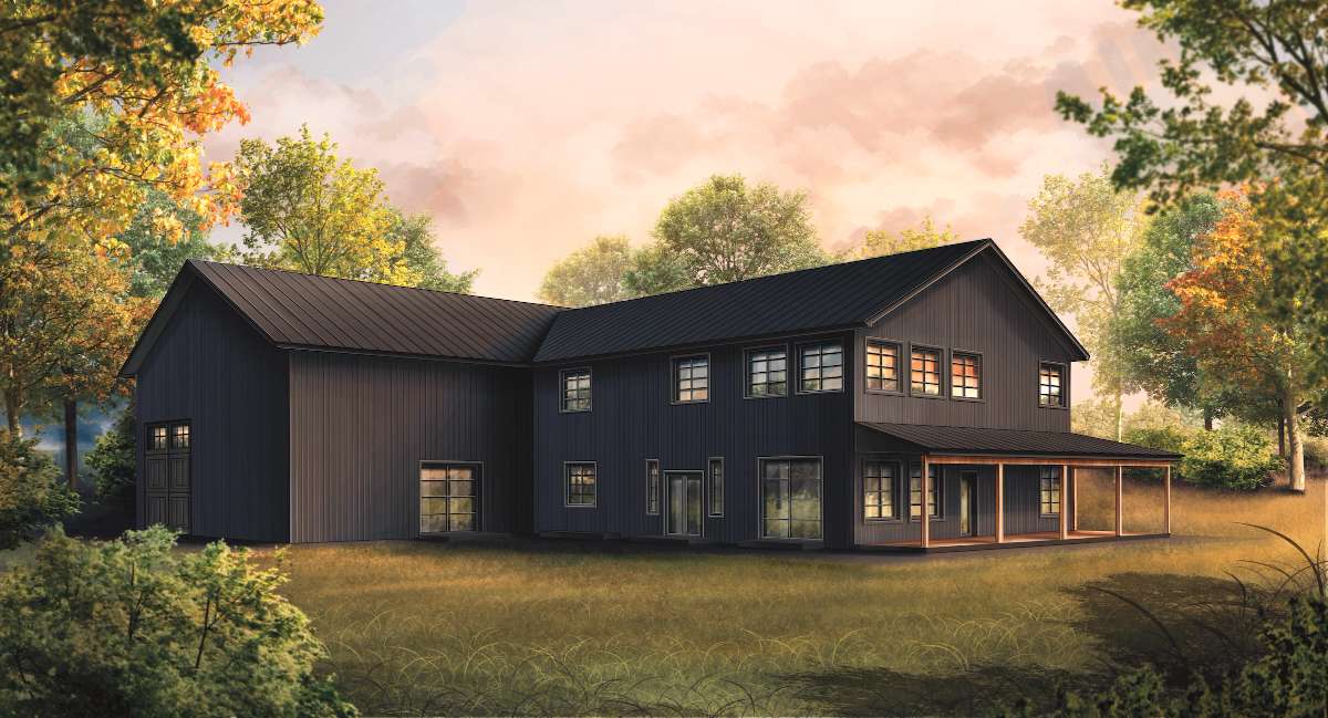 McClain Barndominium, angled view with shop