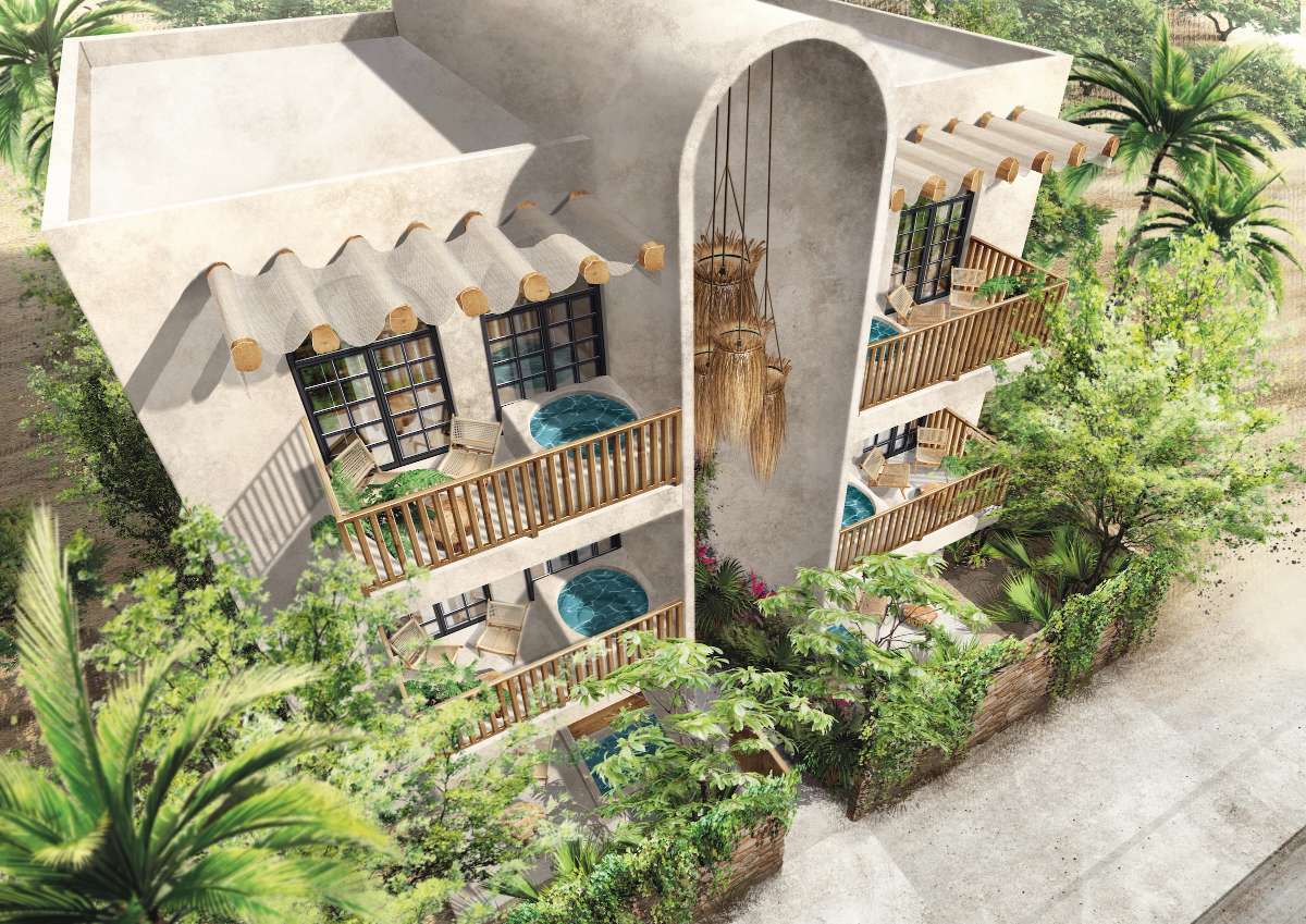San José del Cabo residences, aerial view of balconies