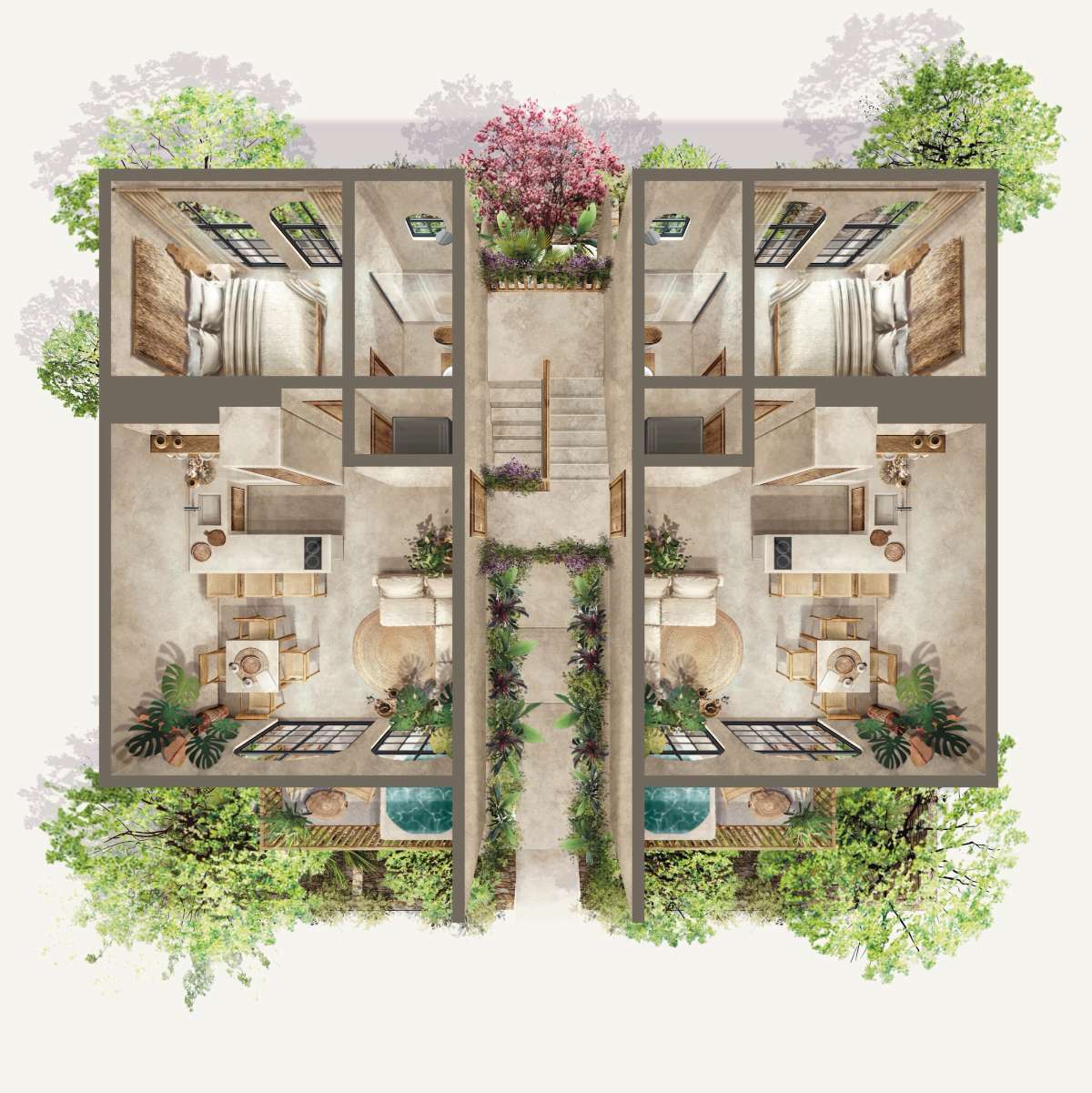 San José del Cabo residences, illustrated floor plan