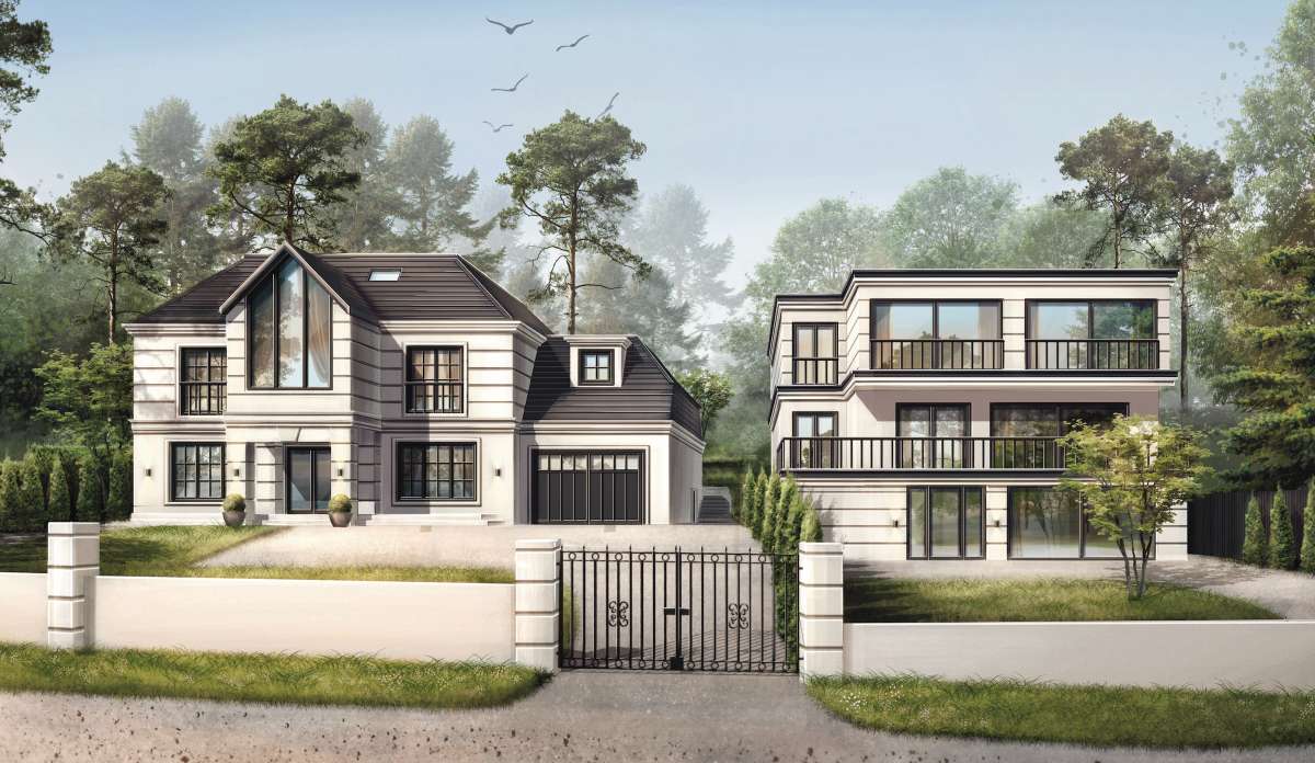 Woodland Residence gated front elevation