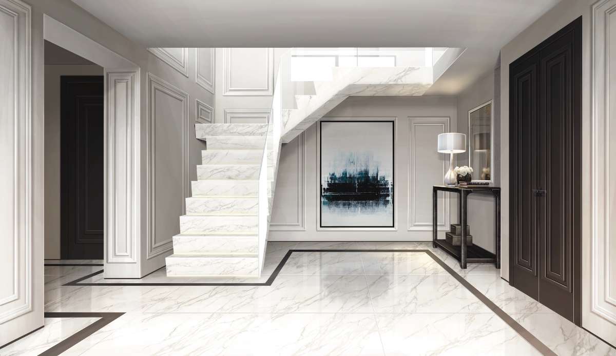 Woodland Residence marble entrance hall